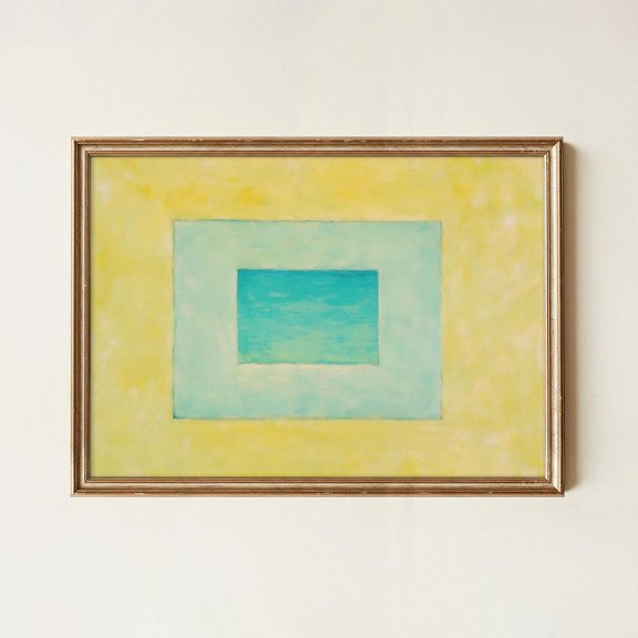 Coastal Color Block Art Print – Modern Beachy Pastel Unframed Paper Print