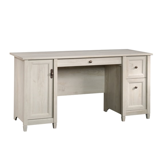 Coastal Computer Desk with Keyboard Tray, Gray Finish - 59 L x 23.2 W x 29.0 H