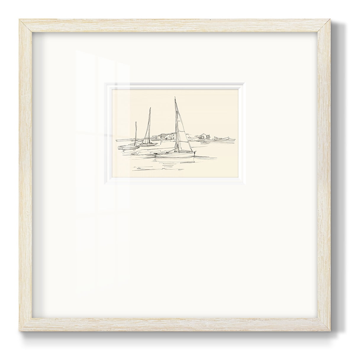 Coastal Contour Sketch IPremium Framed Print