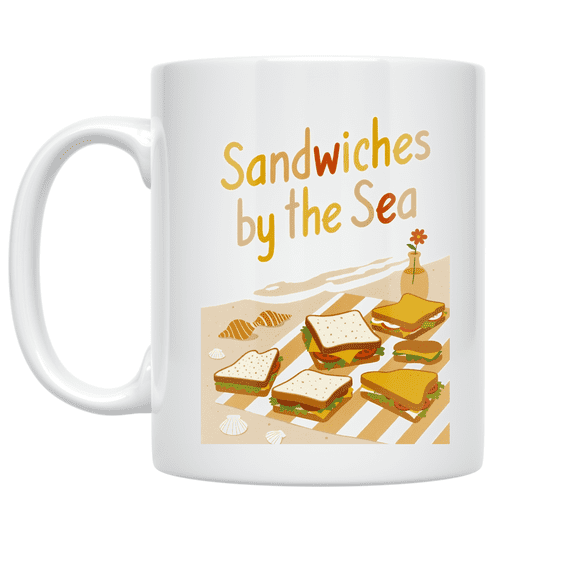 Coastal Cooking Sandwiches by the Sea - Beach Picnic Enthusiast - 11 oz Ceramic Coffee Mug