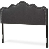 Coastal Cool Modern and Contemporary Fabric Headboard King/Dark Gray