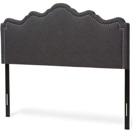 Coastal Cool Modern and Contemporary Fabric Headboard King/Dark Gray