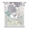 thumbnail image 1 of Coastal Coral Balloon Curtains for Living Room/French Door, Nautical Ocean Beach Conch Shells Starfish Tie Up Curtains 63 Inch Length Energy Saving Kitchen Curtains Shades for Windows 42"x63", 1 of 8