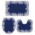 thumbnail image 1 of Coastal Coral Bath Mat 3 Piece Bathroom Rug Set, Navy Blue Ocean Marine Nautical Beach Non Slip Bath Rug Contour Mat and Toilet Lid Cover, Absorbent Shower Mats Soft Bath Rugs and Mats Sets, 1 of 8