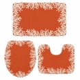 thumbnail image 1 of Coastal Coral Bath Mat 3 Piece Bathroom Rug Set, Orange White Ocean Marine Nautical Beach Non Slip Bath Rug Contour Mat and Toilet Lid Cover, Absorbent Shower Mats Soft Bath Rugs and Mats Sets, 1 of 8