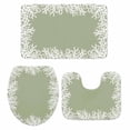 thumbnail image 1 of Coastal Coral Bath Mat 3 Piece Bathroom Rug Set, Sage Green Ocean Marine Nautical Beach Non Slip Bath Rug Contour Mat and Toilet Lid Cover, Absorbent Shower Mats Soft Bath Rugs and Mats Sets, 1 of 8
