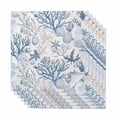 thumbnail image 1 of Coastal Coral Cloth Napkins, Vintage Ocean Blue Starfish Conch Nature Washable and Reusable Dinner Napkins Set of 6, Table Napkin for Kitchen Party Birthday Wedding Hotel Housewarming 20"x20", 1 of 8