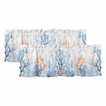 thumbnail image 1 of Coastal Coral Curtain Valances for Windows, Kitchen Valance Window Treatments Panel 2 Pack, Blue Ocean Starfish Seagrass Watercolor Rod Pocket Short Curtains for Bathroom Bedroom 60 x 18 Inch, 1 of 8