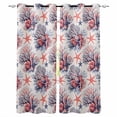 thumbnail image 1 of Coastal Coral Kitchen Curtains Red Starfish Ocean Retro Cafe Short Curtains for Bathroom Blackout Window Curtain Grommet Small Window Treatment Tier Drapes for Bedroom Living Room 52"x45"x2, 1 of 9