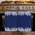 thumbnail image 1 of Coastal Coral Kitchen Towels Set of 3, Navy Blue Ocean Marine Nautical Beach Absorbent Dish Towels for Kitchen, Microfiber Hand Towel, Quick Drying Tea Towel for Cleaning Decorative Dishcloths, 1 of 7