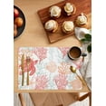 thumbnail image 1 of Coastal Coral Placemats Set of 6,Washable Woven Burlap Cloth Fabric Placemat for Square/Rectangle/Round/Oval Dining Table,Easy Clean Place Mats for Kids Ocean Sea Shell Starfish Turtle Seahorse, 1 of 6