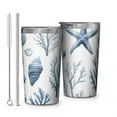 thumbnail image 1 of Coastal Coral Starfish 10oz Tumblers Stainless Steel Tumbler with Lid and Straw,Vacuum Insulated Double Wall Travel Tumbler Cups with Cleaning Brush for Coffee, Tea, 1 of 4