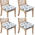 thumbnail image 1 of Coastal Coral Starfish Seat Covers for Dining Room Chairs Set Of 4,Stretch Printed Washable Chair Seat Cover with Elastic Ties and Button,Removable Waterproof Couch Cushion Covers, 1 of 6