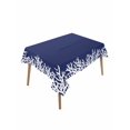 thumbnail image 1 of Coastal Coral Table Cloth, Navy Blue Ocean Marine Nautical Beach Waterproof Tablecloth for Rectangle Tables, Reusable Washable Fabric Table Cover for Restaurant Kitchen Dining Tables 52"x70", 1 of 6