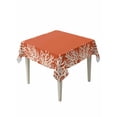 thumbnail image 1 of Coastal Coral Table Cloth, Orange White Ocean Marine Nautical Beach Waterproof Tablecloth for Square Tables, Reusable Washable Fabric Table Cover for Restaurant Kitchen Dining Tables 60"x60", 1 of 6