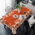 thumbnail image 1 of Coastal Coral Table Cloth Waterproof Tablecloths, Orange White Ocean Marine Nautical Beach Tablecloth Dining Table Cover for Kitchen Party Tabletop Outdoor, Rectangle Tablecloth 60x120 Inch, 1 of 9