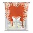 thumbnail image 1 of Coastal Coral Tie Up Curtain Valance for Window,Adjustable Rod Pocket Window Curtains Shades,Orange White Ocean Marine Nautical Beach Light Filtering Valance Drapes for Living Room Bedroom 46"x63", 1 of 9