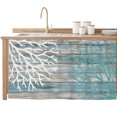 thumbnail image 1 of Coastal Corals Cabinet Curtains 28"x51" Sink Skirt for Bathroom Kitchen, Turquoise White Ocean Life Distressed Wood Self Stick Adhesive Under Desk Covers Tall Laundry Cabinet Storage Organizer, 1 of 8