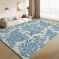 thumbnail image 1 of Coastal Corals Rug 4x6ft Area Rugs Retro Blue and White Rugs Soft Non Slip Washable Non Shedding Indoor Carpet for Living Room Bedroom Home Entrance Foyer Decor, 1 of 6