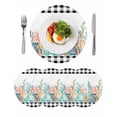 thumbnail image 1 of Coastal Corals Shells Round 13 Inch Placemats Set of 4, Ocean Marine Life Sstarfish Black Plaid HeatResistant Non Slip Place Mats for Dining Table, Wipeable Kitchen Table Mats for Housewarming, 1 of 9