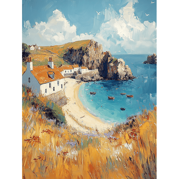 Coastal Cottage Canvas Print/Wall Art Perfect for Living Room Kitchen Office and Bathroom Decor.