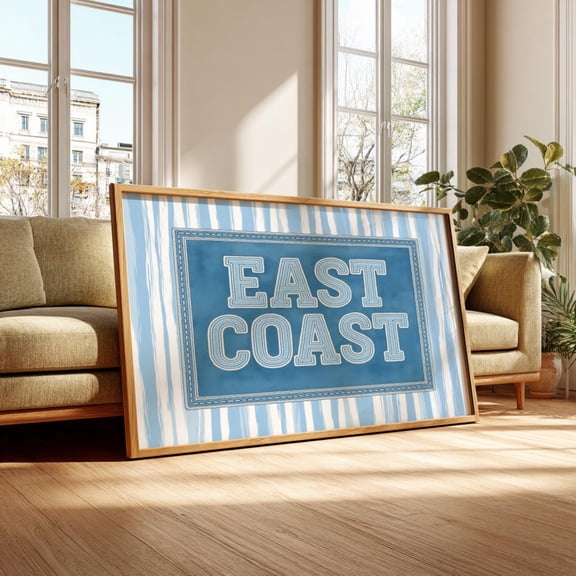 Coastal Cottage With Flowers Rustic Ocean View, Beach House Scene, Vermeer Style, Vintage Summer Print, Poster Wall Art Decor 1330, Unframed Poster Size 8x12 F03.1.22l1684