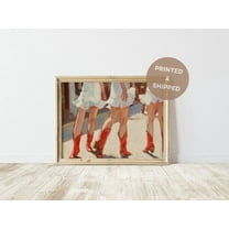 Coastal Cowgirl Big Red Boots Print, Country Western Aesthetic Poster, Dorm Western Girl Room Coastal Wall Art, Trendy Preppy Decor Wall Art, Modern Wall Decor, 8x12 UNFRAMED