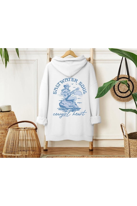 Coastal Cowgirl Hoodie, Mermaid Core Hoodie, Aesthetic Western Hoodie, Cowgirl Hoodie, Beachy Hoodie, Surf Hoodie, Beachy Rodeo, F4843