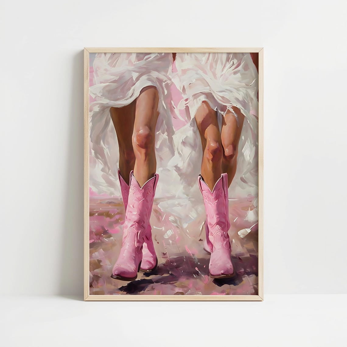 Coastal Cowgirl Pink Boots On The Beach Wall Art Western Summer Vibes ...