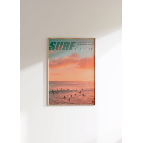 Coastal Cowgirl Surf Guide Newspaper Print Unframed Paper Poster 8x10in
