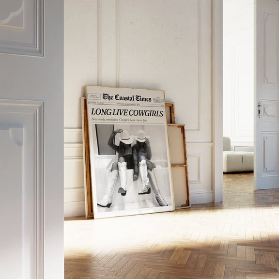Coastal Cowgirl Wall Art Newspaper Print New York News Western Vintage Bar Unframed Paper Poster 8x10in