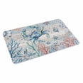 thumbnail image 1 of Coastal Crab Doormat Outdoor Entrance 24"x36", Nautical Beach Ocean Conch Coral Starfish Absorb Moisture Dirt Door Mats, Non-Slip Rubber Backing Floor Mats Indoor, Low-Profile Front Door Rugs, 1 of 9