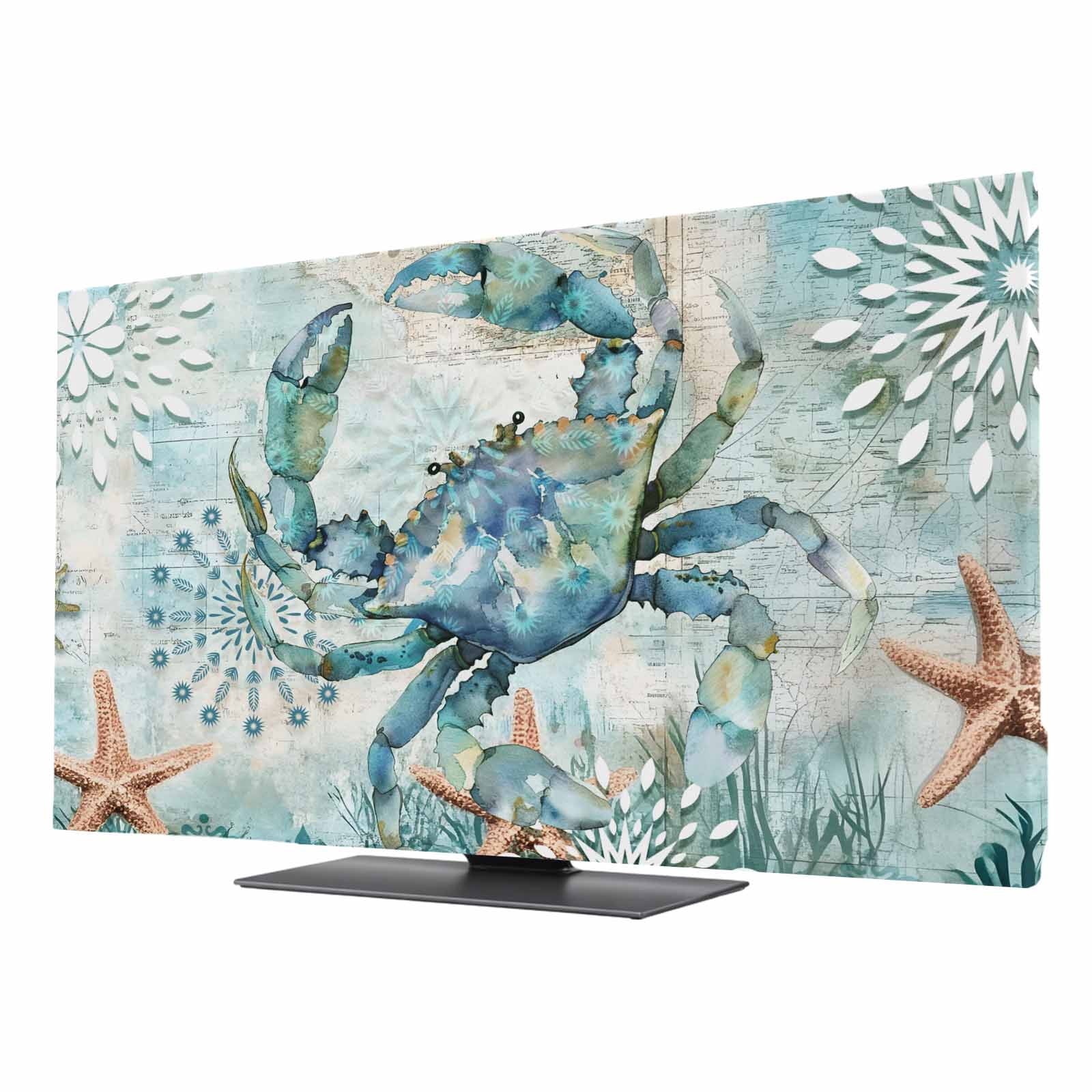 Coastal Crab Elastic Indoor TV Cover 32