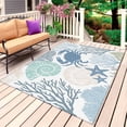 thumbnail image 1 of Coastal Crab Outdoor Rug 4x6 Ft, Non Slip Washable Area Rug, Nautical Beach Marine Life Coral Conch Patio Rugs Carpet Runner, Large Floor Mat for Indoor/Outdoor Deck Porch Camping, 1 of 8