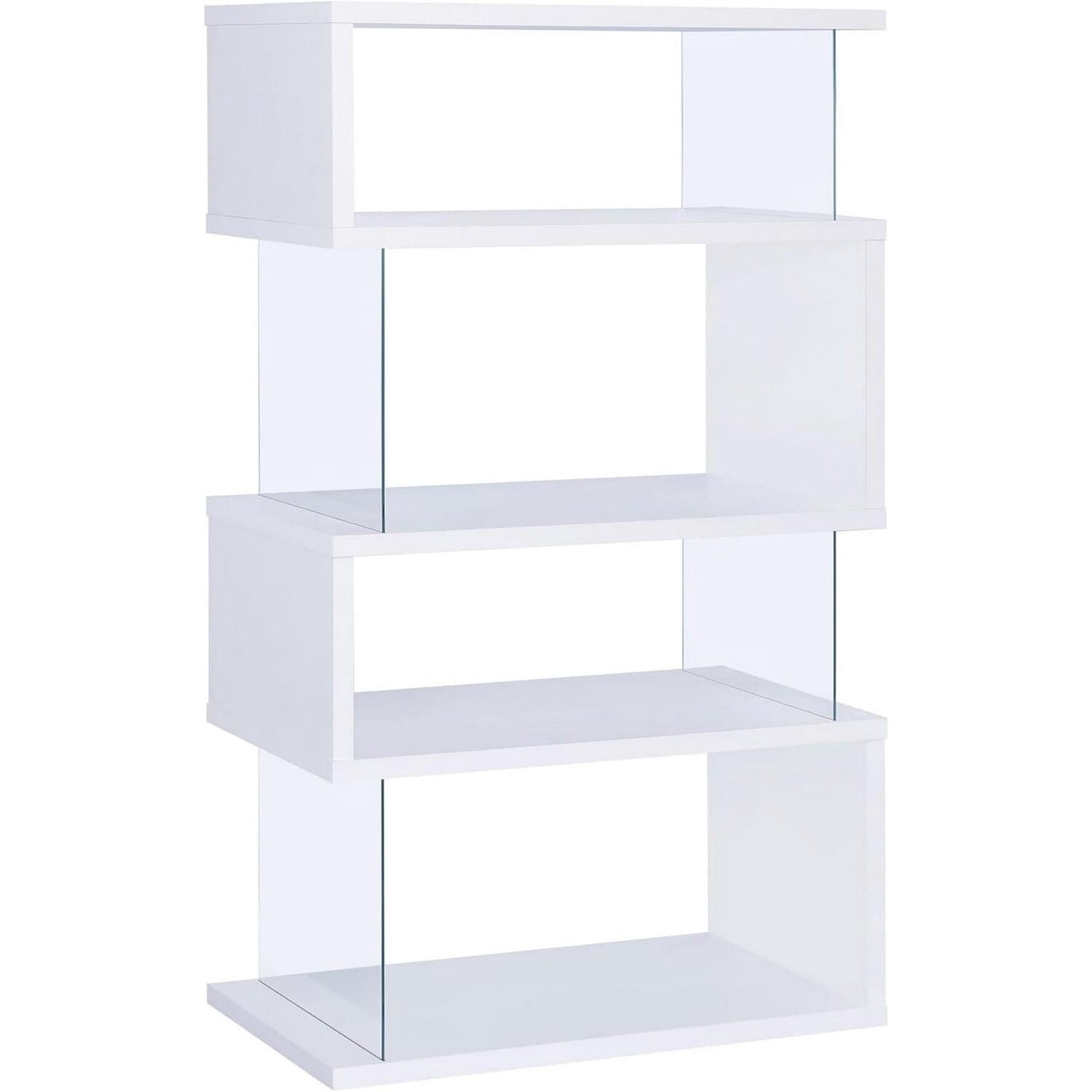 Coastal Craftsman Snaking Wooden Bookcase Black 15.5