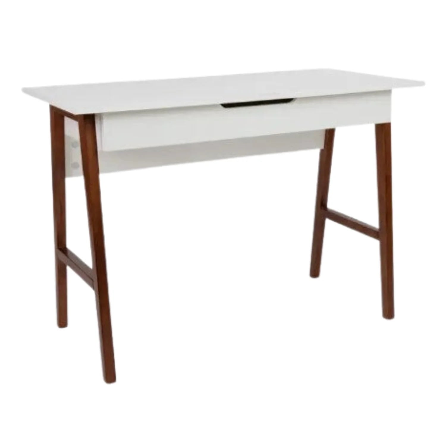Coastal Creatives Collection White and Walnut Home Office Computer Desk  With Drawer - Walmart.com, image size:1500x1500