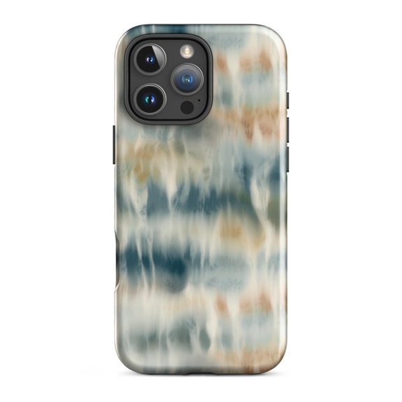 Coastal Current Phone Case with iPhone 17 to 11 Pro Max Blue Tie Dye