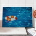 thumbnail image 1 of Coastal Cutting Board, in Crystal Clear Swimming Pool Summer Relaxing Vacation Sports Theme, Decorative Tempered Glass Cutting and Serving Board, Large Size, Blue Orange White, by Ambesonne, 1 of 1