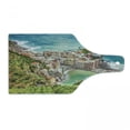 thumbnail image 1 of Coastal Cutting Board, View of Vernezza Famous Fisherman Village Cinque Terre Italy Ligurian Sea Art, Decorative Tempered Glass Cutting and Serving Board, Wine Bottle Shape, Multicolor, by Ambesonne, 1 of 1