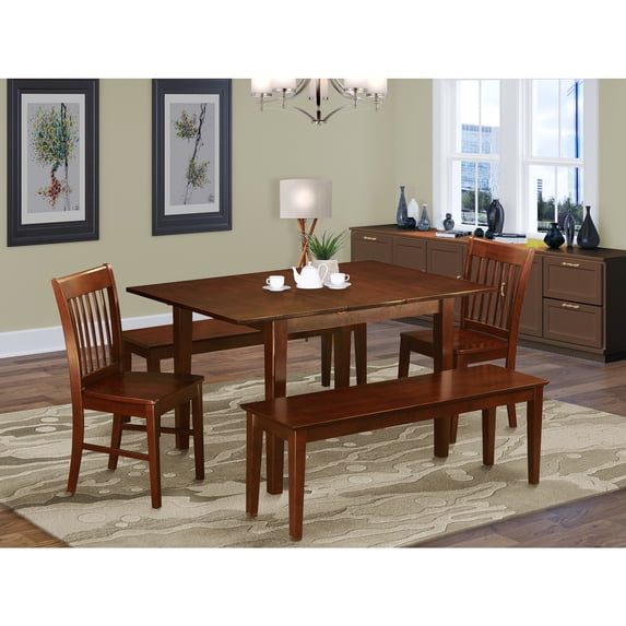 Intimancy Bench Coastal Dining Set - Table, Chairs & Bench for Small Kitchens - Walmart.com