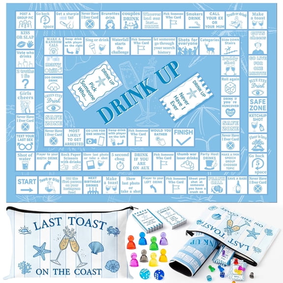 Drinking Board Games Set for Adults, Coastal Drink up Party Game for Wedding Reunion Event Entertainment,5pack