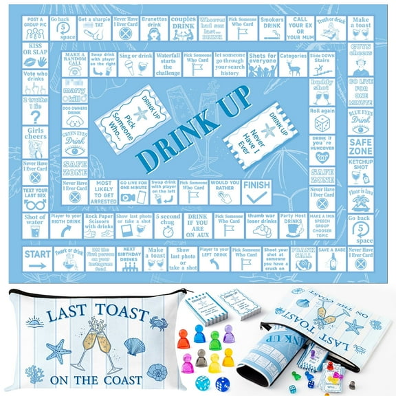 Haooryx Coastal Drinking Board Games Set for Adults, Drink Up Board Game for Wedding Reunion Event Game Entertainment Party