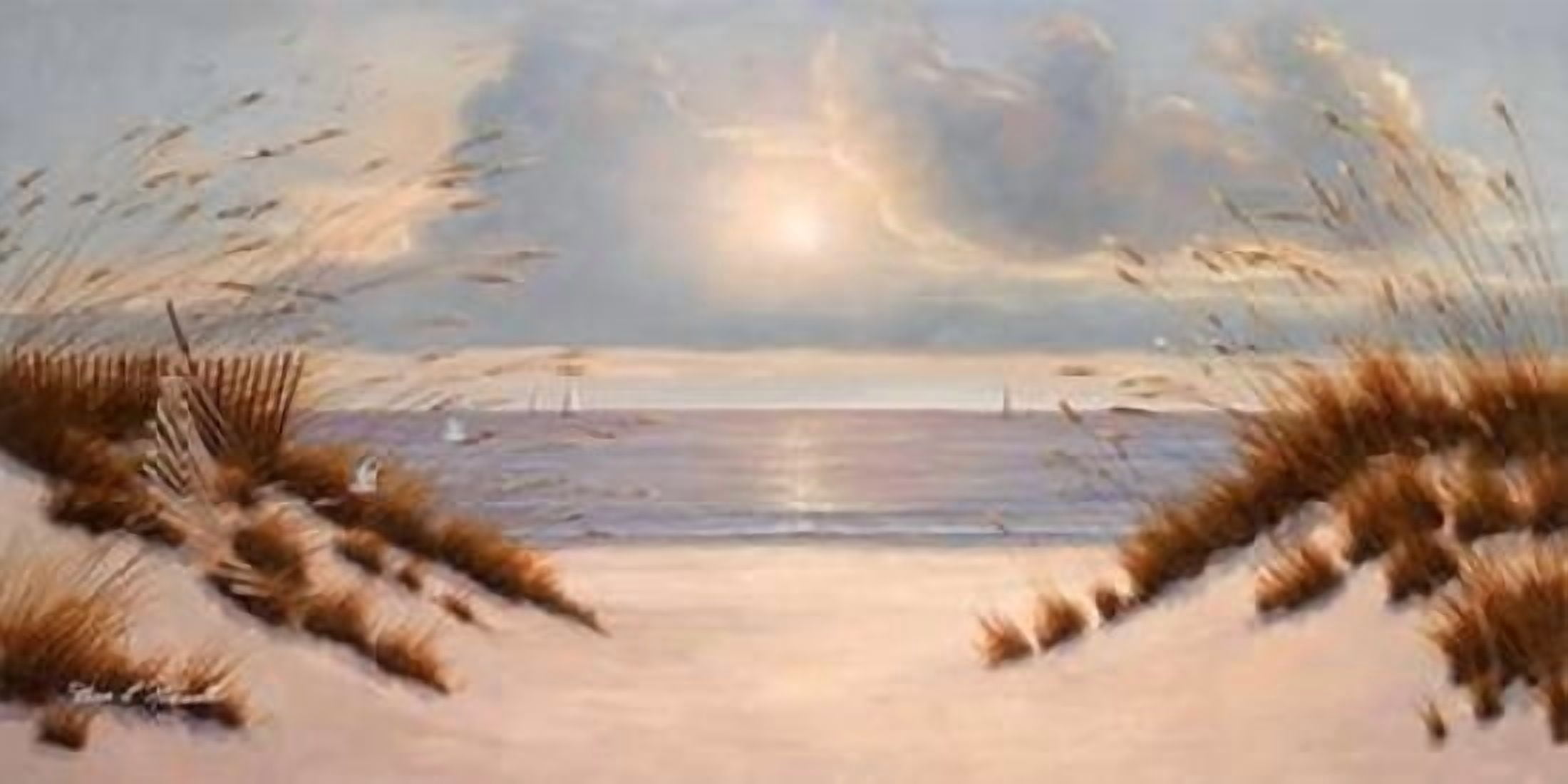 Coastal Dunes Canvas Art - Diane Romanello (10 x 20)