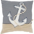 thumbnail image 1 of Coastal Embroidered Anchor Down Filled Pillow, 1 of 4