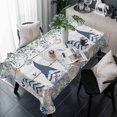 thumbnail image 1 of Coastal Eucalyptus Leaf Table Cloth Waterproof Tablecloths, Ocean Blue Gnomes Starfish Wood Grain Tablecloth Dining Table Cover for Kitchen Party Tabletop Outdoor, Rectangle Tablecloth 60x120 Inch, 1 of 9