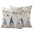 thumbnail image 1 of Coastal Eucalyptus Outdoor Waterproof Pillow Covers, Ocean Gnomes Starfish Anchor Leaf Beige Decorative Square Throw Pillowcase Sofa Cushion Sham for Patio/Couch/Chair, 20"x20" 2 Pack, 1 of 8