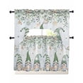 thumbnail image 1 of Coastal Eucalyptus Swag Kitchen Curtains Sets for Windows 24 Inch Length, Botanical Blue Green Gnomes Leaf Short Window Curtain Panels Swags Valances and Tiers 3 Piece Set for Cafe/Dining Room, 1 of 5