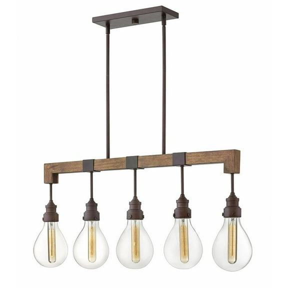 Coastal Farmhouse Five Light Chandelier-Industrial Iron Finish Bailey Street Home 81-Bel-3002373