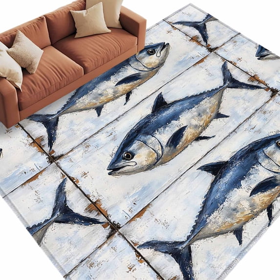 Coastal Fish Large Area Rugs for Bedroom Living Room, Soft Non Slip ...