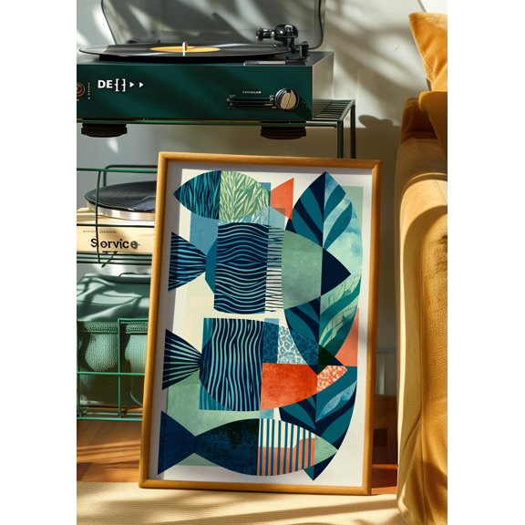 Coastal Fish Modern Ocean Tropical Nautical Poster Unframed Paper Print